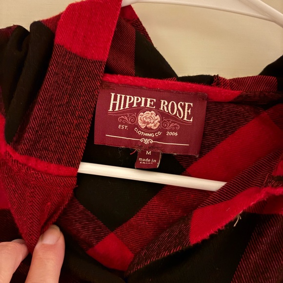 Red plaid button up flannel - Picture 3 of 3